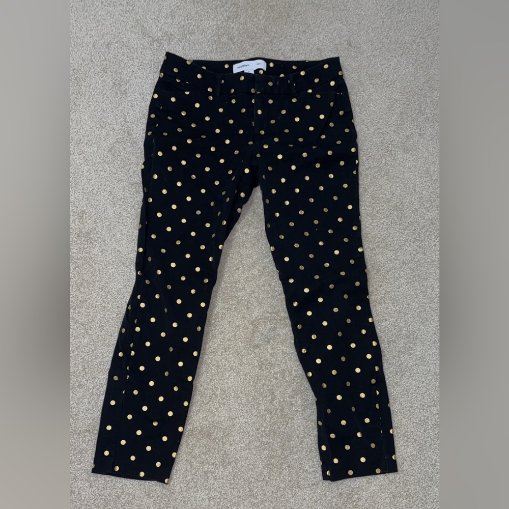 Old Navy Women’s Black Pixie Pants with Gold Dot Print - Picture 3 of 10